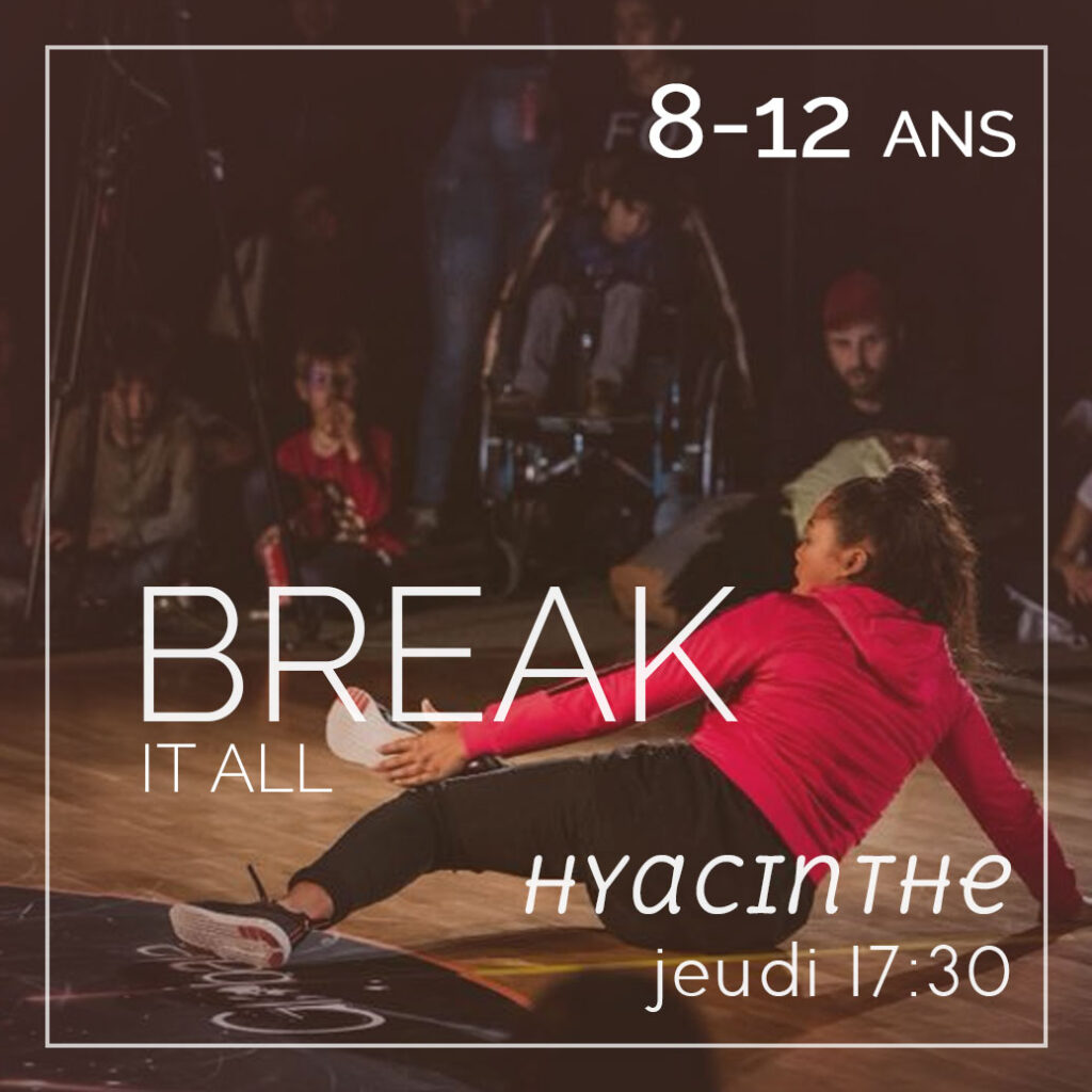 cours de break hip hop pour les enfants de 8 à 12 ans, à Strasbourg avec Hyacinthe